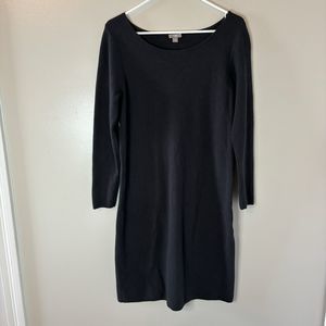 J. Jill Wool Blend Long Sleeve Dress Jersey Knit Black Knee Length Small…